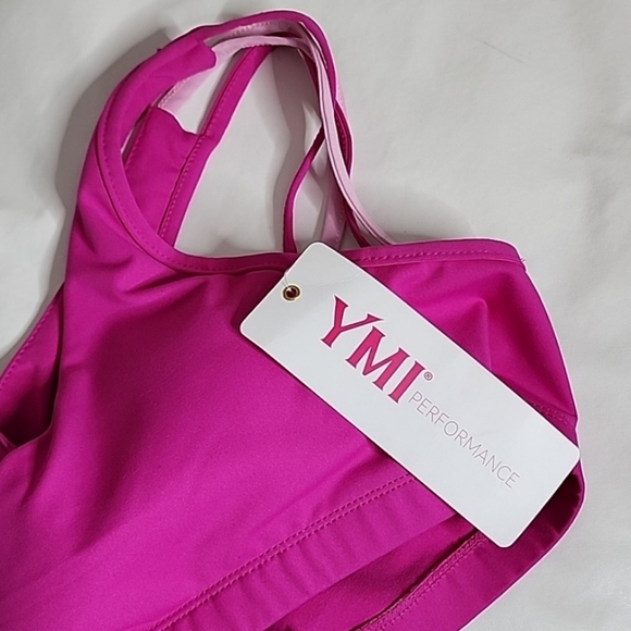YMI Performance Sports Bras TWO - 1 Black and 1 Pink Women's Size Small NWT - Picture 15 of 16